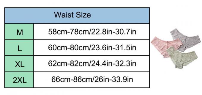 XL Hemp Nylon Underwear One Piece Bra Panty Breathable Briefs Lace Hollow 1