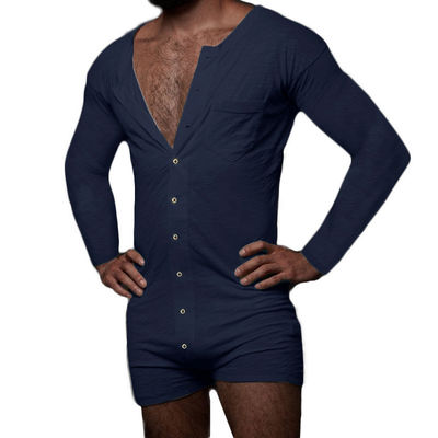 Sexy Mens Summer Pyjama Set Solid Sleeveless Men Sexy Onesie Jumpsuit