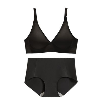Woven Racerback Seamless V Neck Bralette Ribbed 3/4 Cup Push Up Bra