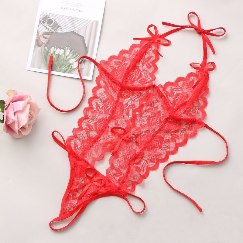 Three-Point Knitted Lace Sexy Lingerie Floral Knitted Sleeveless Sleepwear