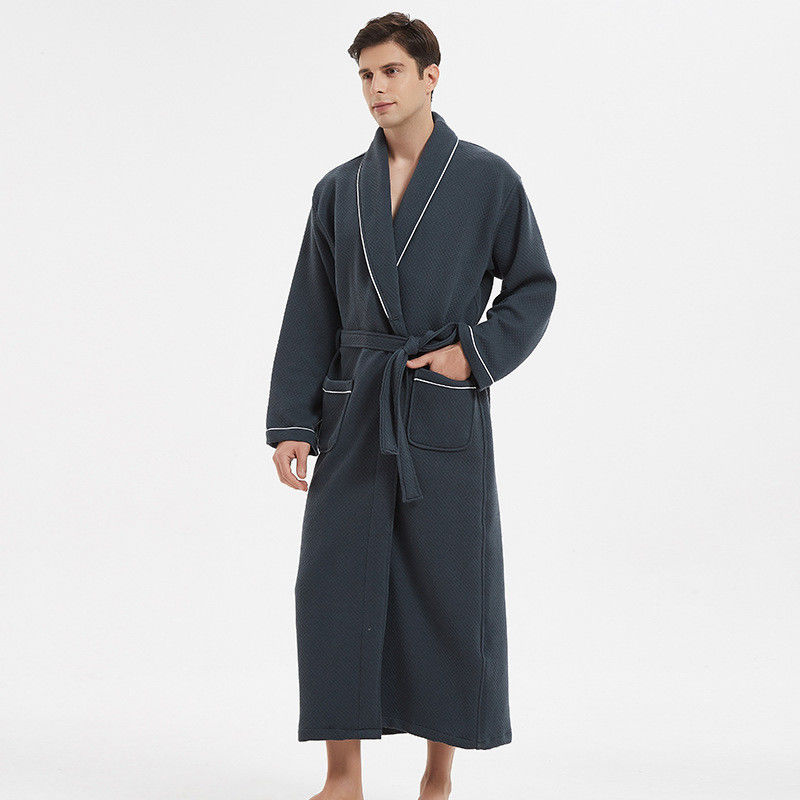 Plus Loungewear Mens Sleepwear Solid Cotton Fabric Warm Pjs For Men