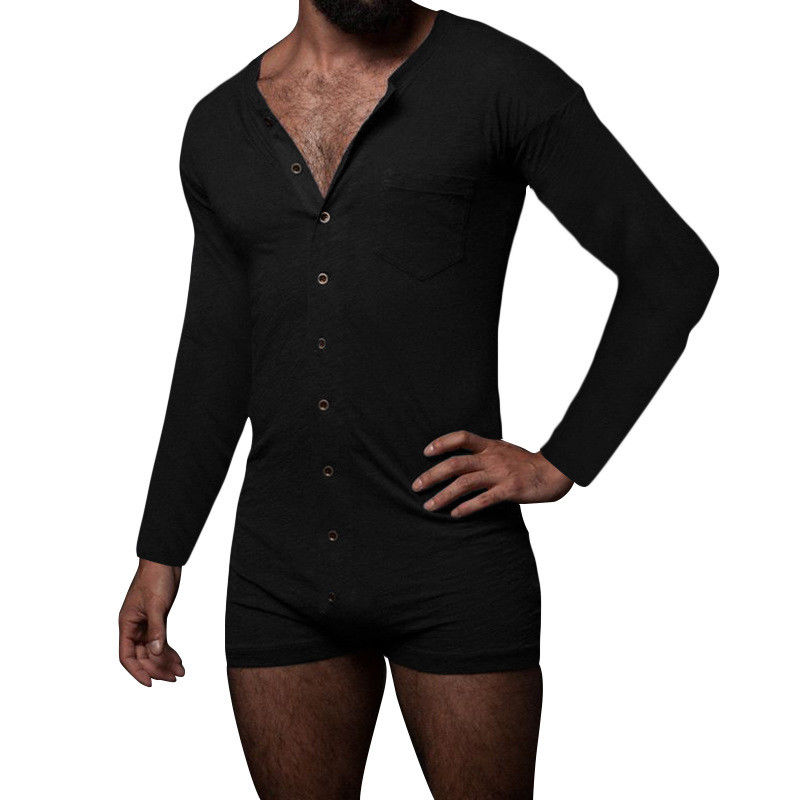 Sexy Mens Summer Pyjama Set Solid Sleeveless Men Sexy Onesie Jumpsuit