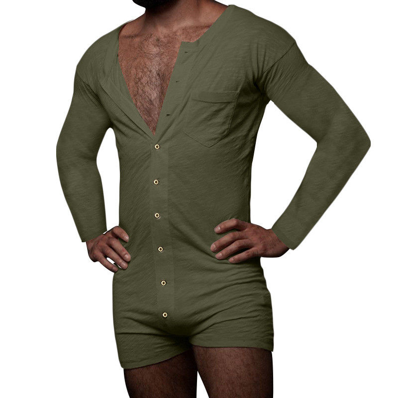 Sexy Mens Summer Pyjama Set Solid Sleeveless Men Sexy Onesie Jumpsuit