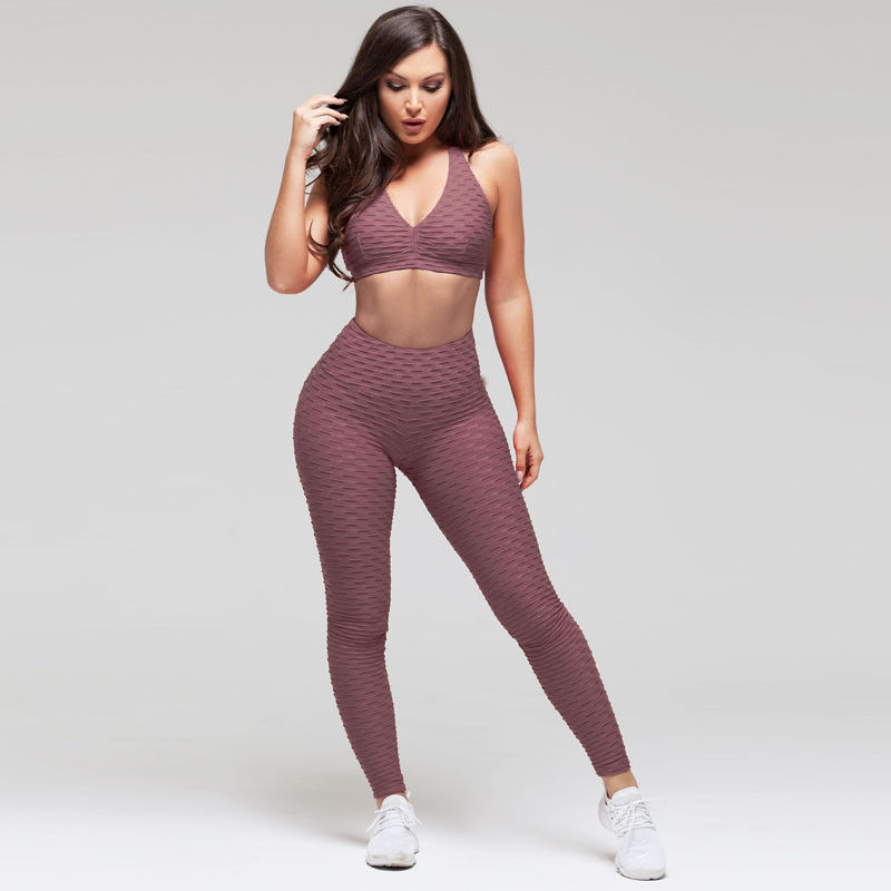 Ribbed Sportswear Gym Yoga Clothes Seamless Workout Leggings For Women