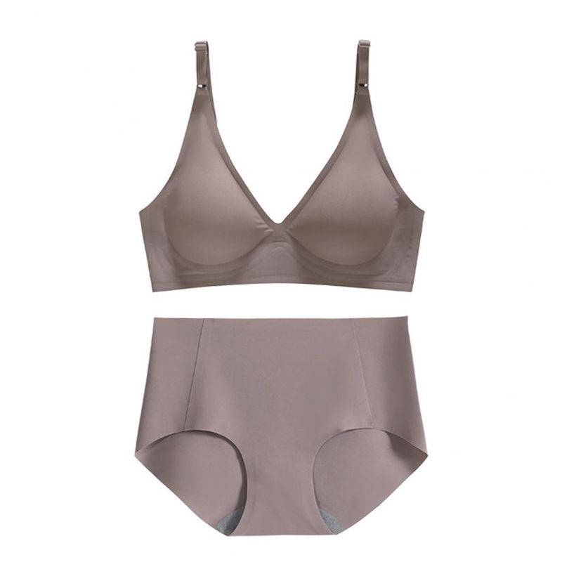 Woven Racerback Seamless V Neck Bralette Ribbed 3/4 Cup Push Up Bra